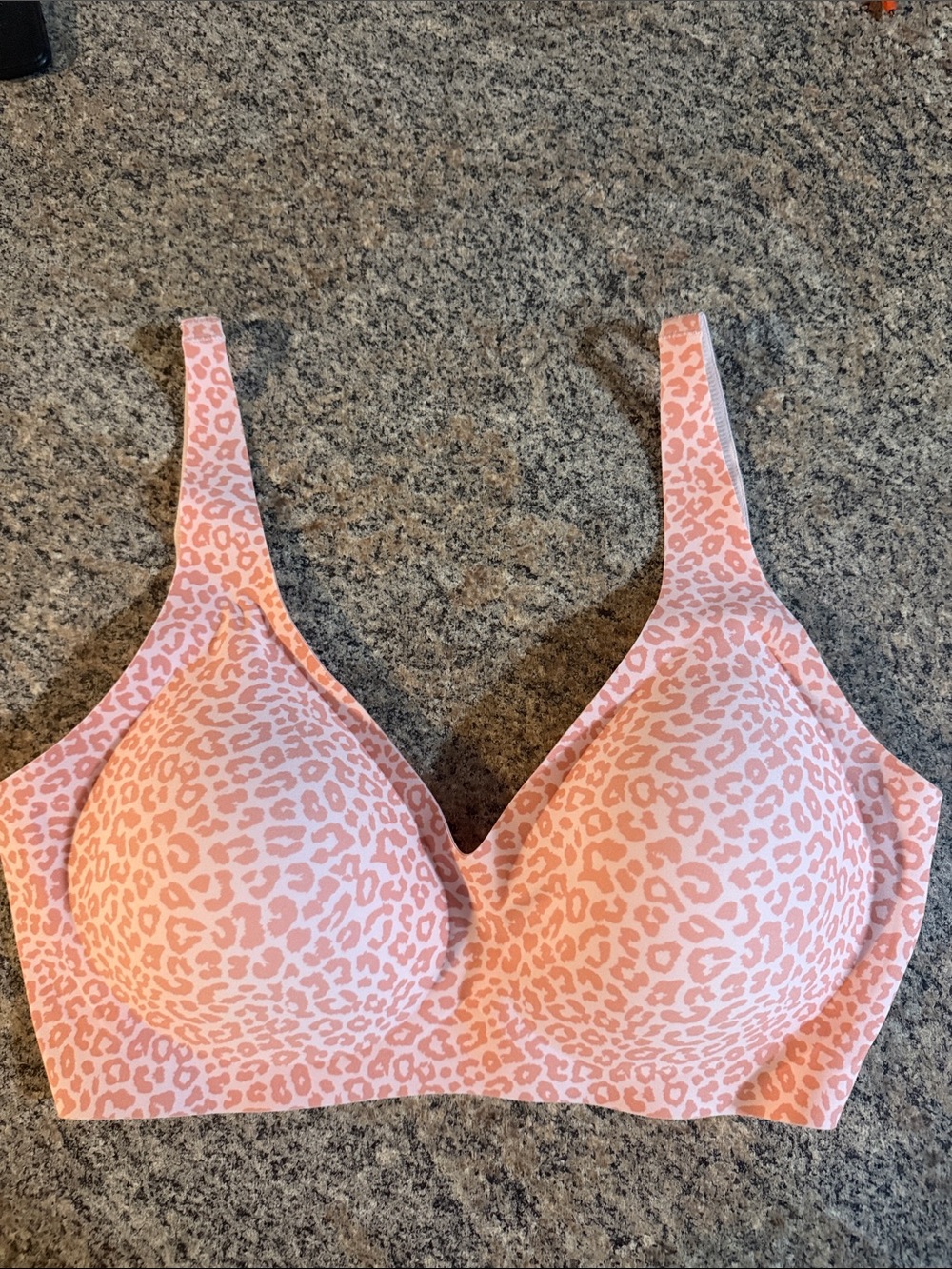 Seamless Pink Leopard Print Wireless Jelly Bra